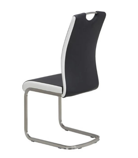 Set Of 2 Vetro Black&White Eco Leather Liam Dining Chair 43X59X100Cm NEW