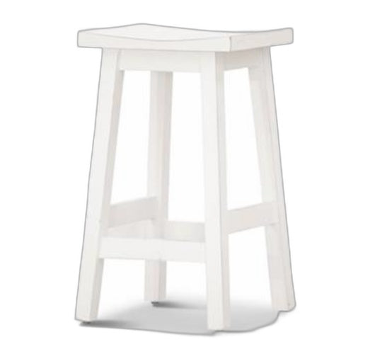 Vivin White Tokyo Kitchen Stool Mango Wood Hardwood 37.5X32.5X64Cm NEW