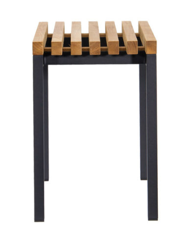 Satara Natural Teak/Black Steel Leg Male Side Table 74 X 36 X 55Cm NEW