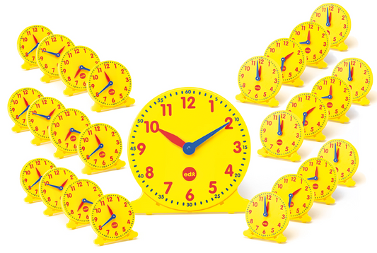 Edx Education Teach Me Time 25Pce Clock Classroom Set -Yellow NEW