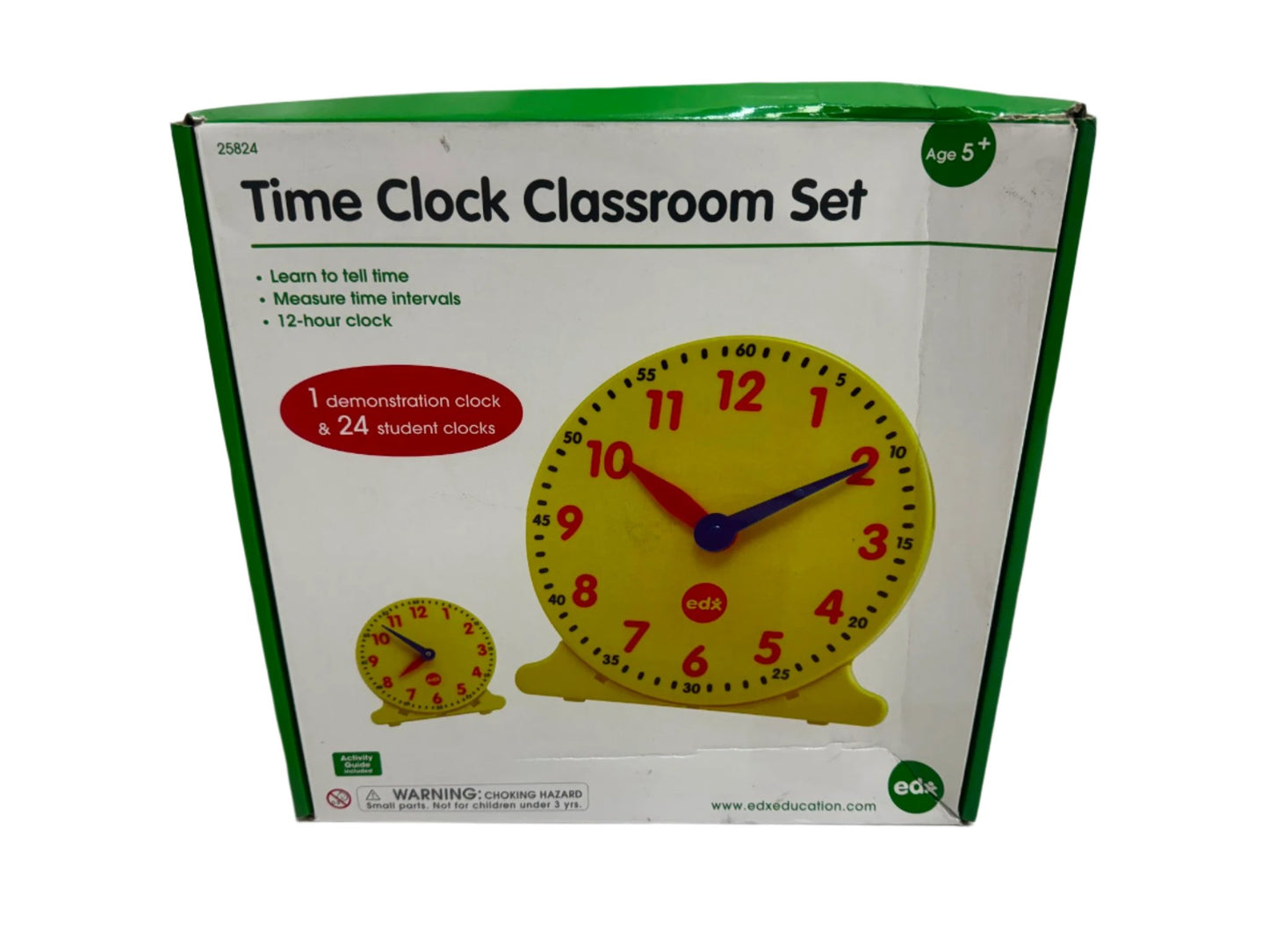 Edx Education Teach Me Time 25Pce Clock Classroom Set -Yellow NEW