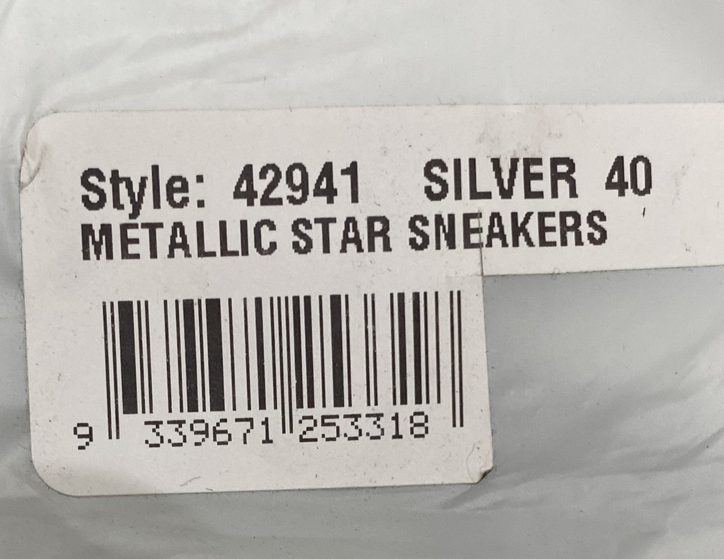 Threadz Silver Metallic Star White Sneakers Ladies Various Sizes NEW