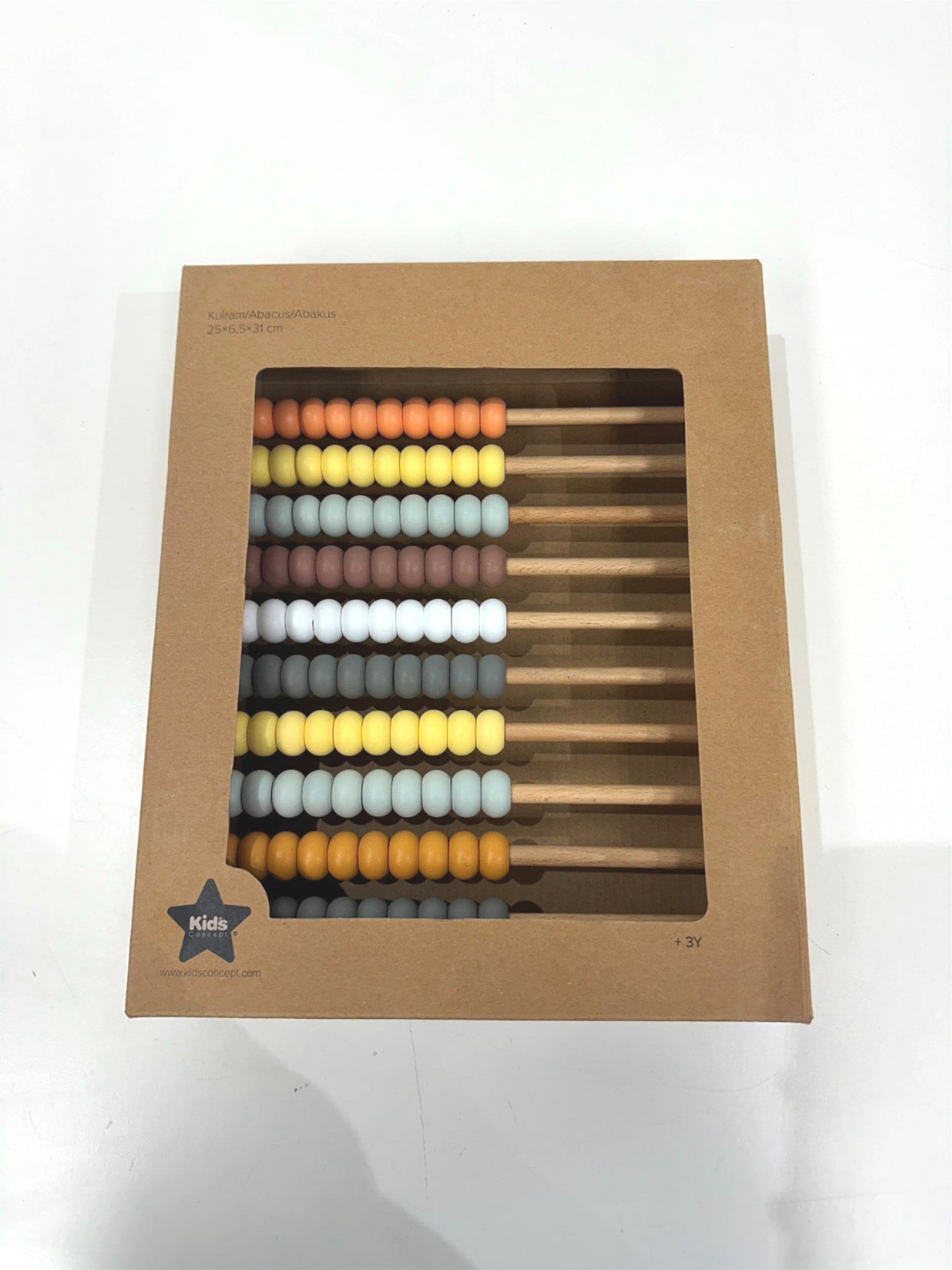 Kids Concept Wooden Toy Abacus 3+ Years Pastel Multicolour NEW