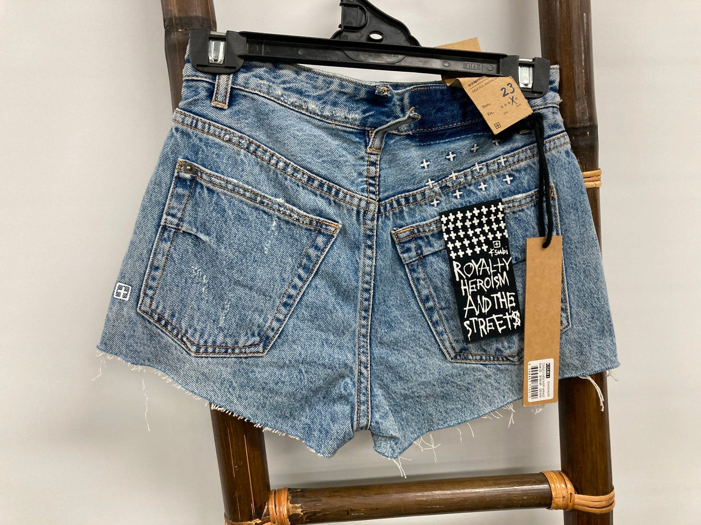Ksubi Tongue N Cheek Shorts Denim Blue Karnage Ladies Sz 23 *Tags NEW