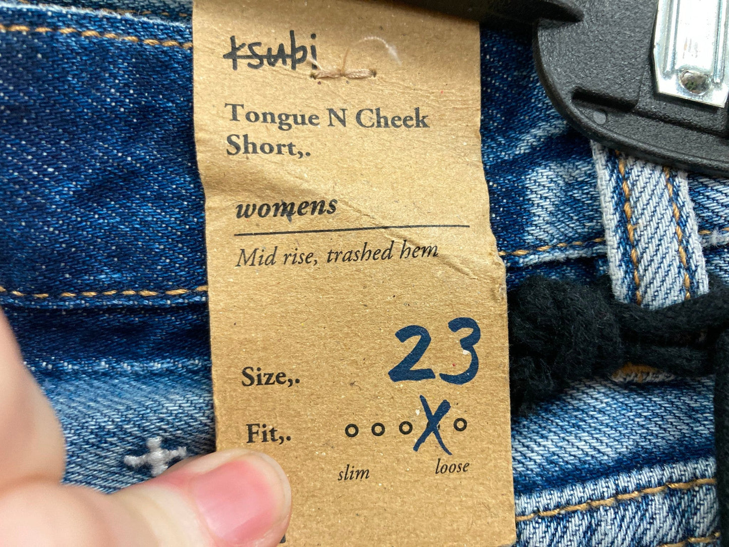 Ksubi Tongue N Cheek Shorts Denim Blue Karnage Ladies Sz 23 *Tags NEW