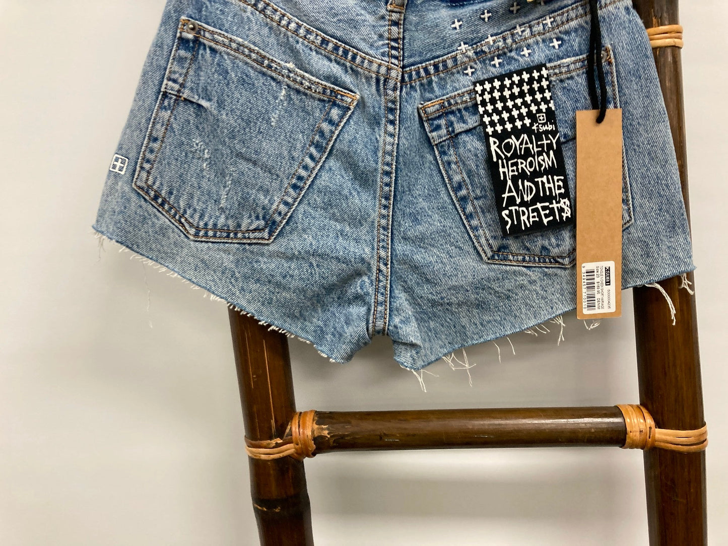 Ksubi Tongue N Cheek Shorts Denim Blue Karnage Ladies Sz 23 *Tags NEW