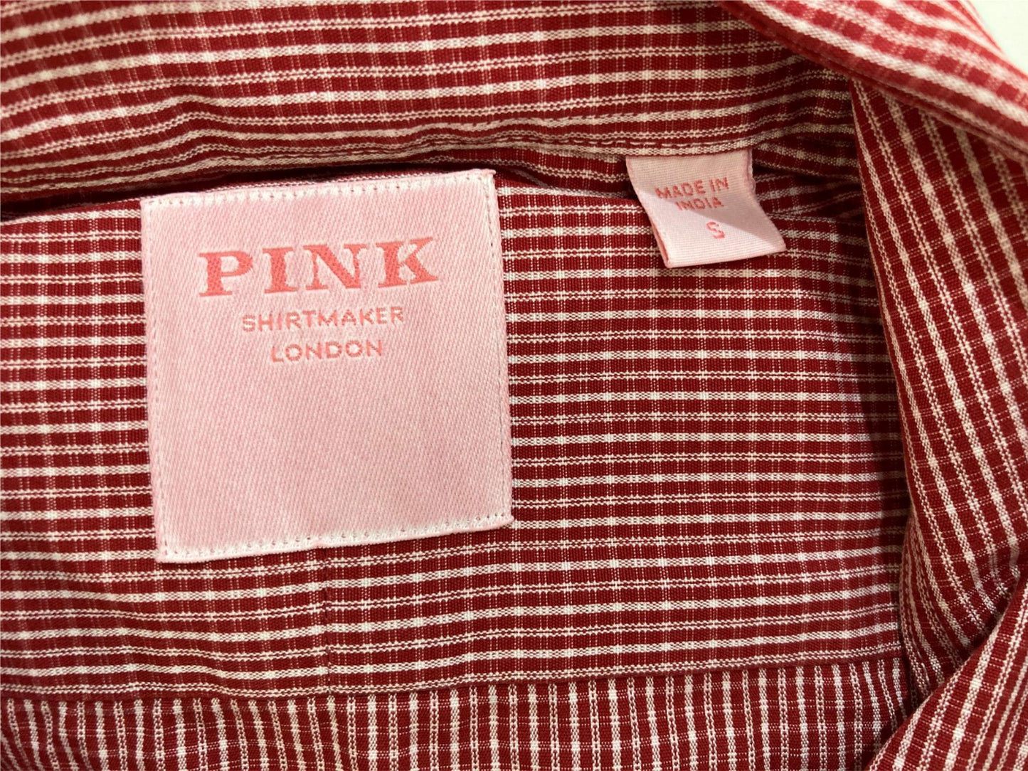 Thomas Pink Weekend 100% Cotton Shirt Micro Red/White Check Men Sz S NEW