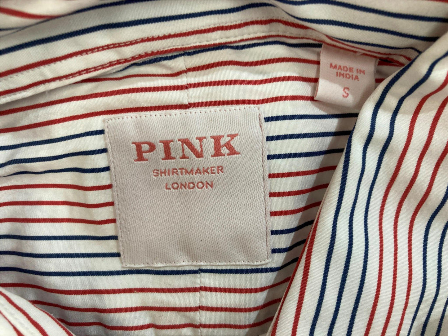 Thomas Pink Weekend 100% Cotton Shirt Red/Navy Stripes Men Sz S NEW