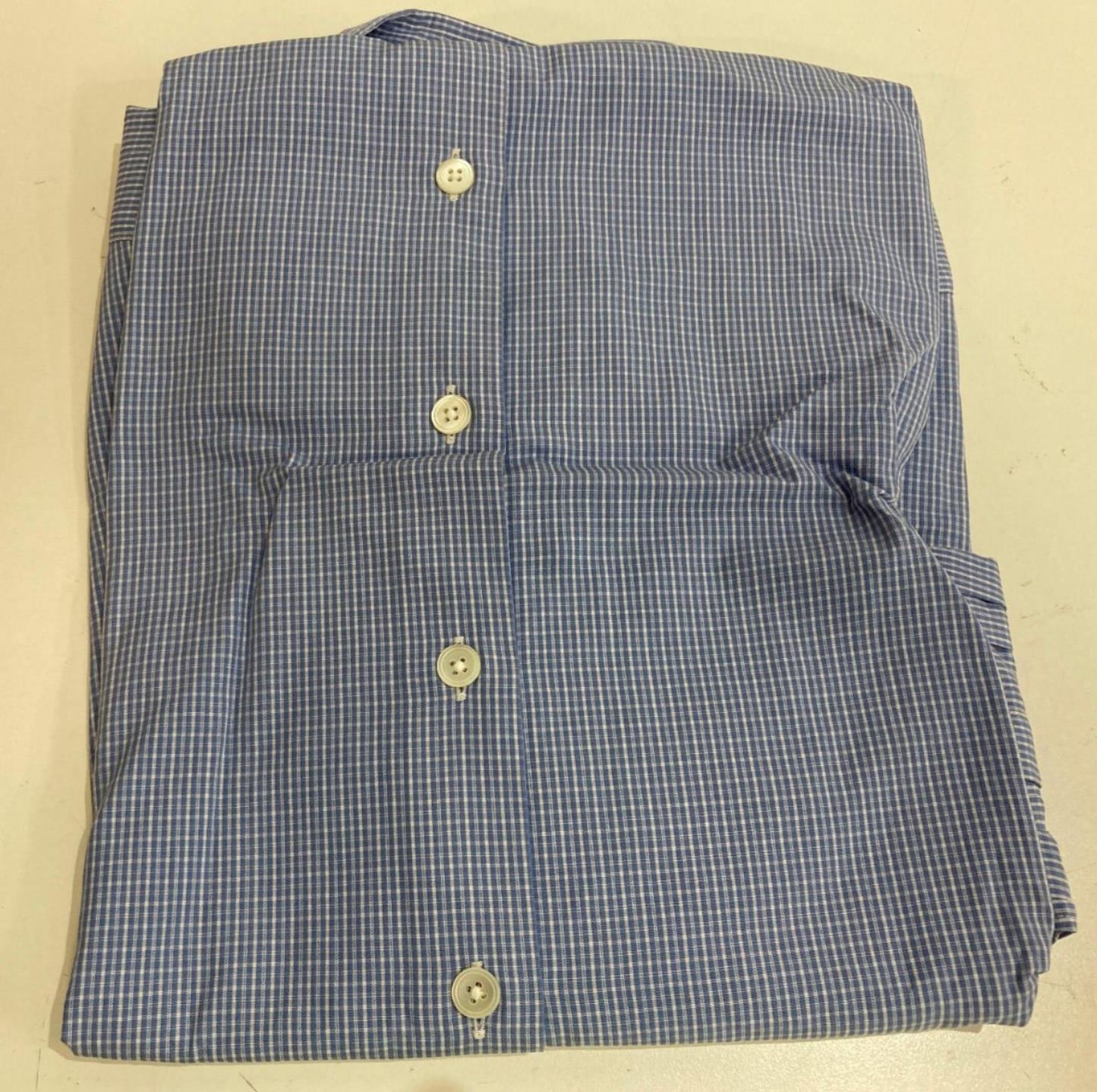 Thomas Pink Weekend 100% Cotton Shirt Micro Blue Checks Men Sz S NEW