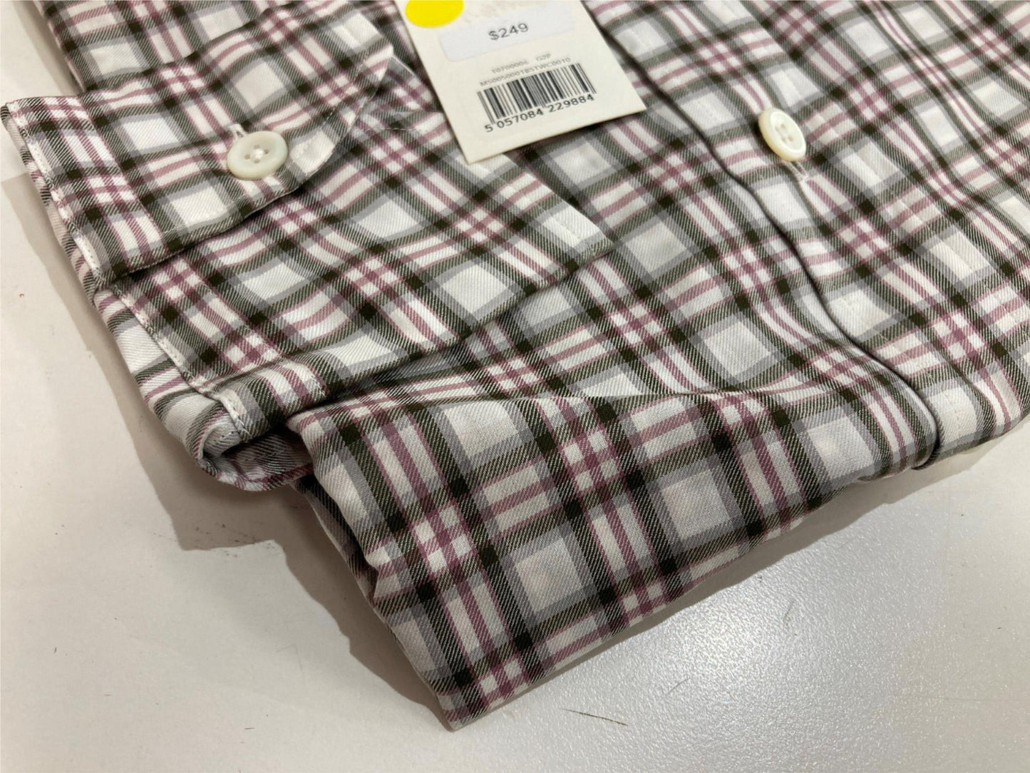 Thomas Pink Weekend 100% Cotton Shirt Grey/Red Check Lines Men Sz S NEW