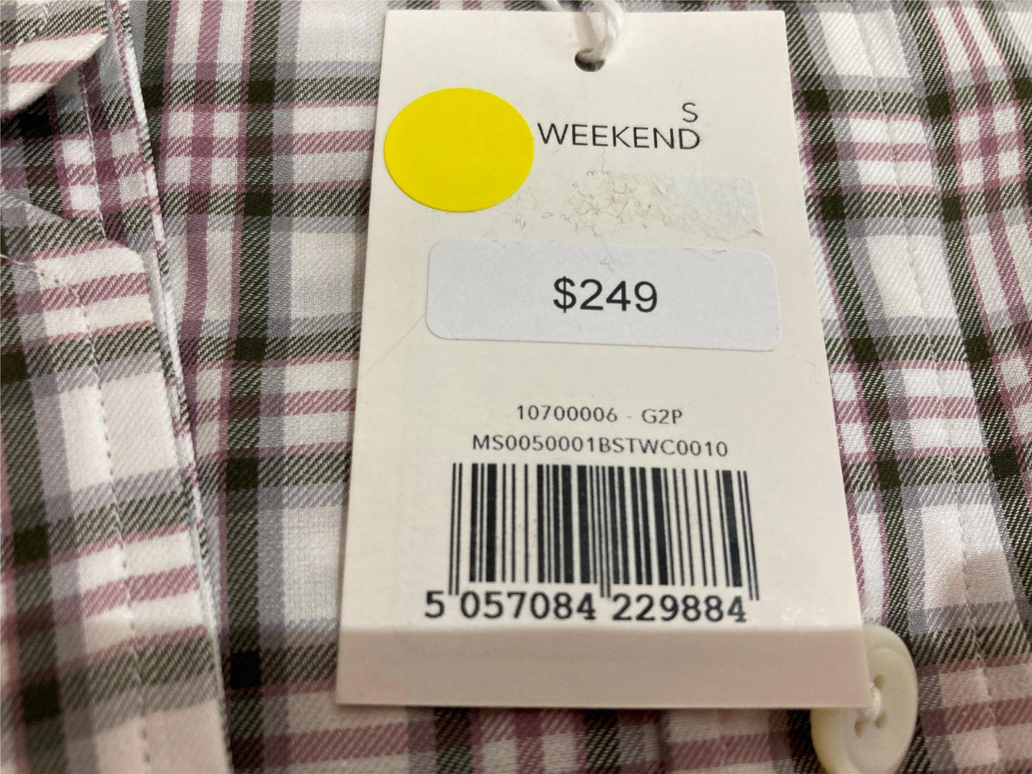 Thomas Pink Weekend 100% Cotton Shirt Grey/Red Check Lines Men Sz S NEW