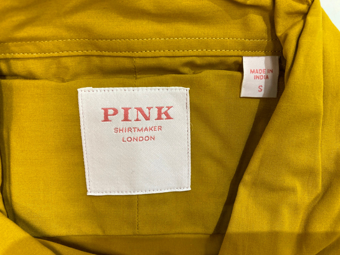 Thomas Pink Weekend 100% Cotton Shirt Smooth Mustard Men Sz S NEW