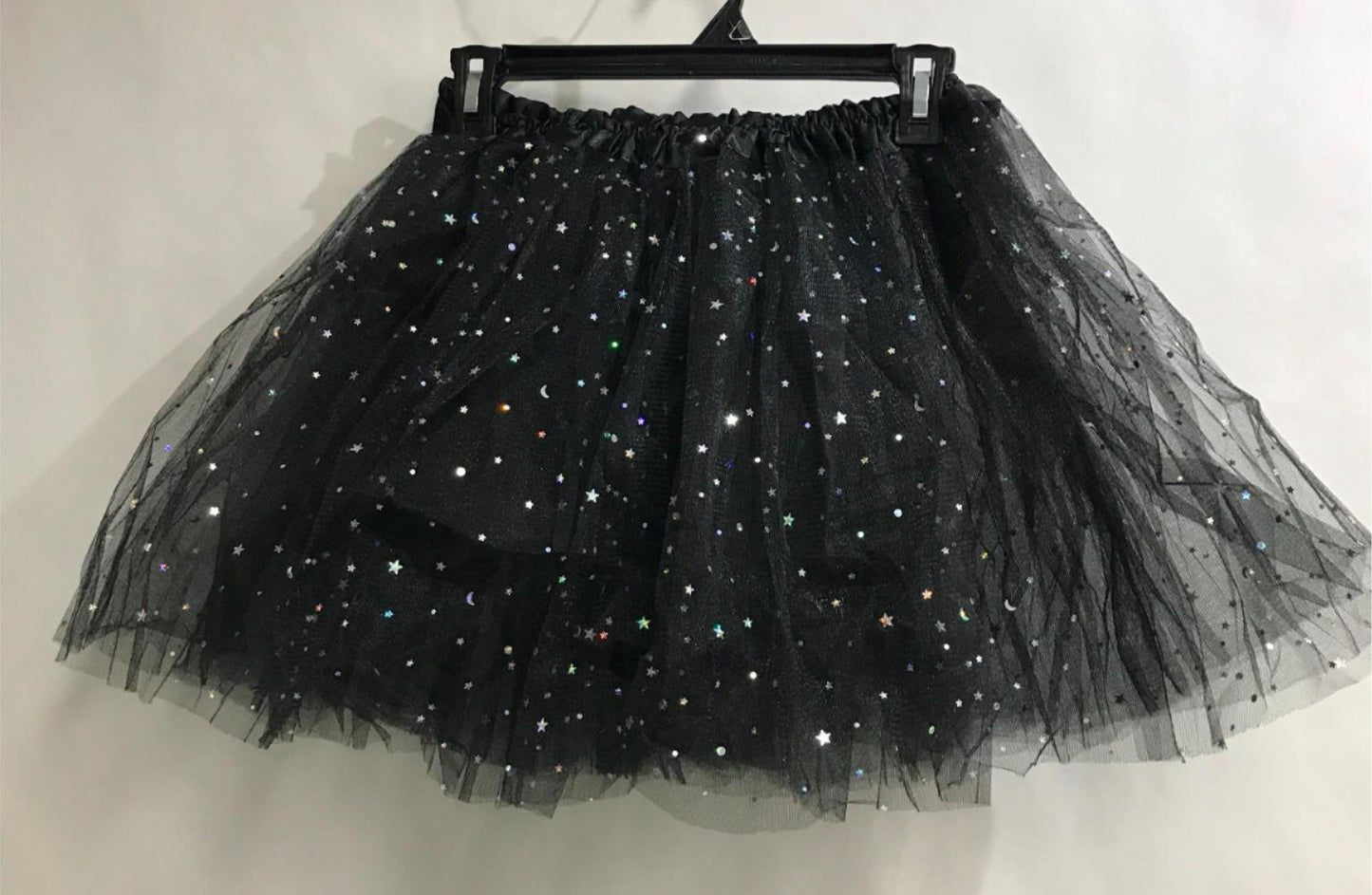 Girls Black Tutu Holographic Moons & Stars - Fits Kids Ages 4-12 NEW