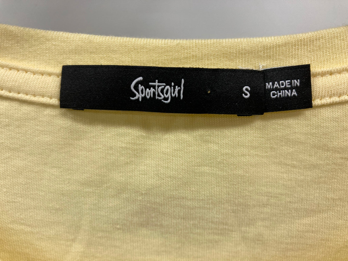 Sportsgirl Daisy Logo Round Neck S/Sleeve Yellow Tee Ladies Sz S *Tv Set