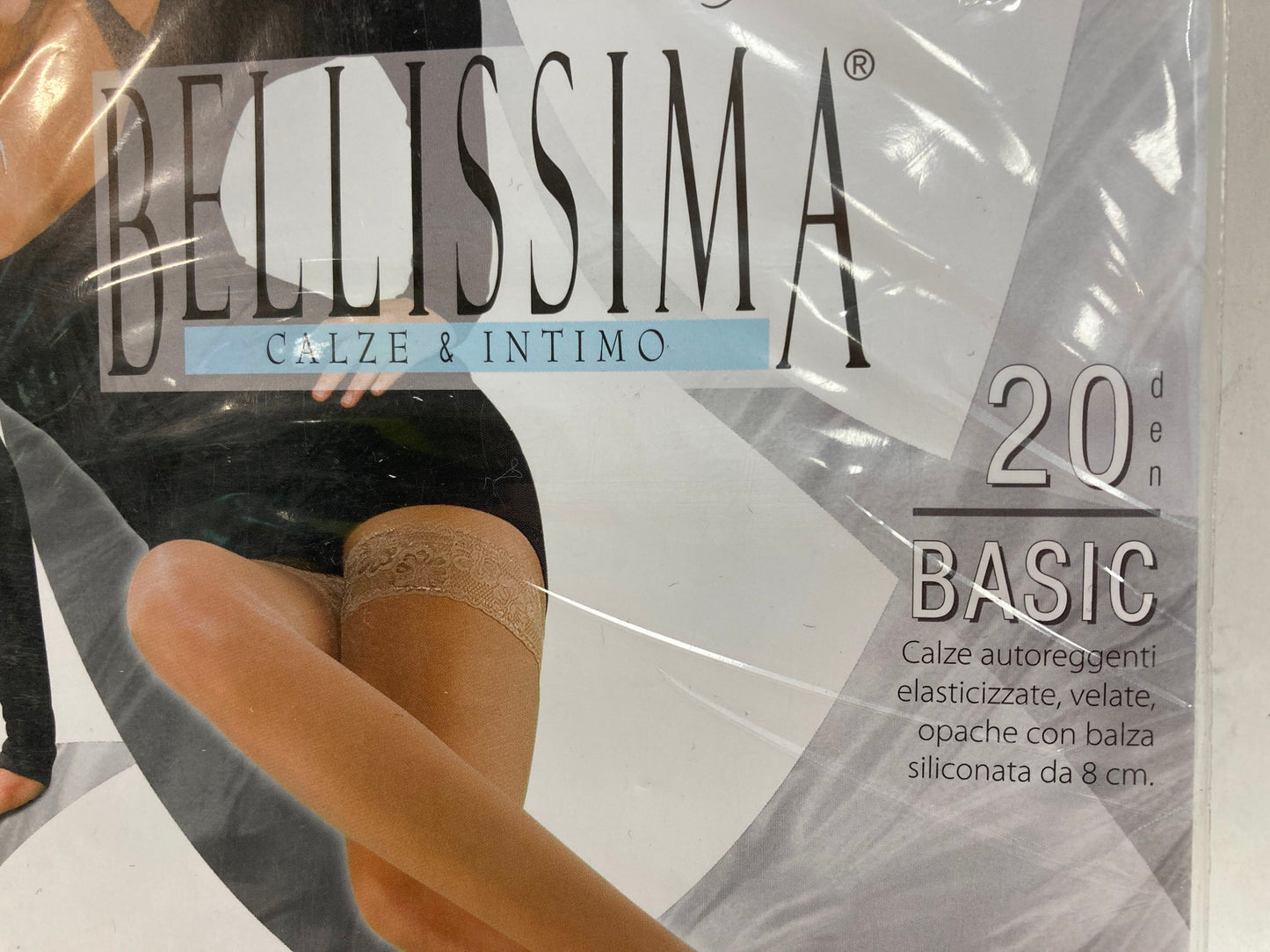 Bellissima Calze & Intimo Opaque Black Sheer Hold Up Stocking Sz Xs/S NEW