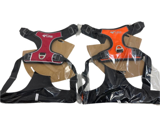 Love Long No Pull No Choke Dog Harness -Choose Orange Or Red Size 2Xl NEW