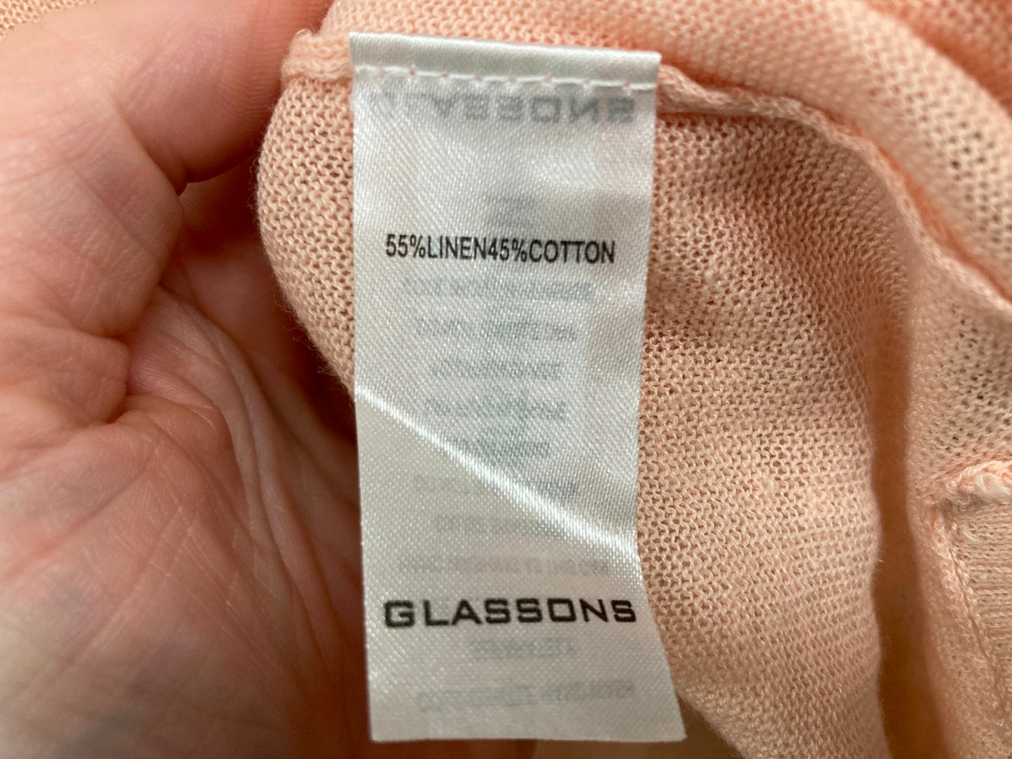 Glassons Linen Blend Round Neck Rosewater Jumper Ladies Sz S NEW