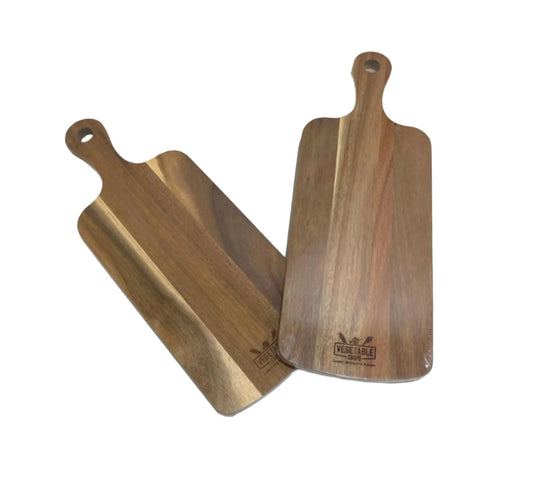 Set Of 2 Natural Acacia Wood Serving Platters 40Cm X 15Cm NEW