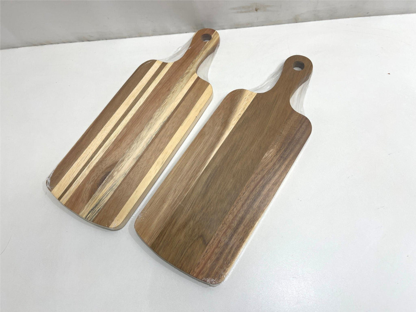 Set Of 2 Natural Acacia Wood Serving Platters 40Cm X 15Cm NEW