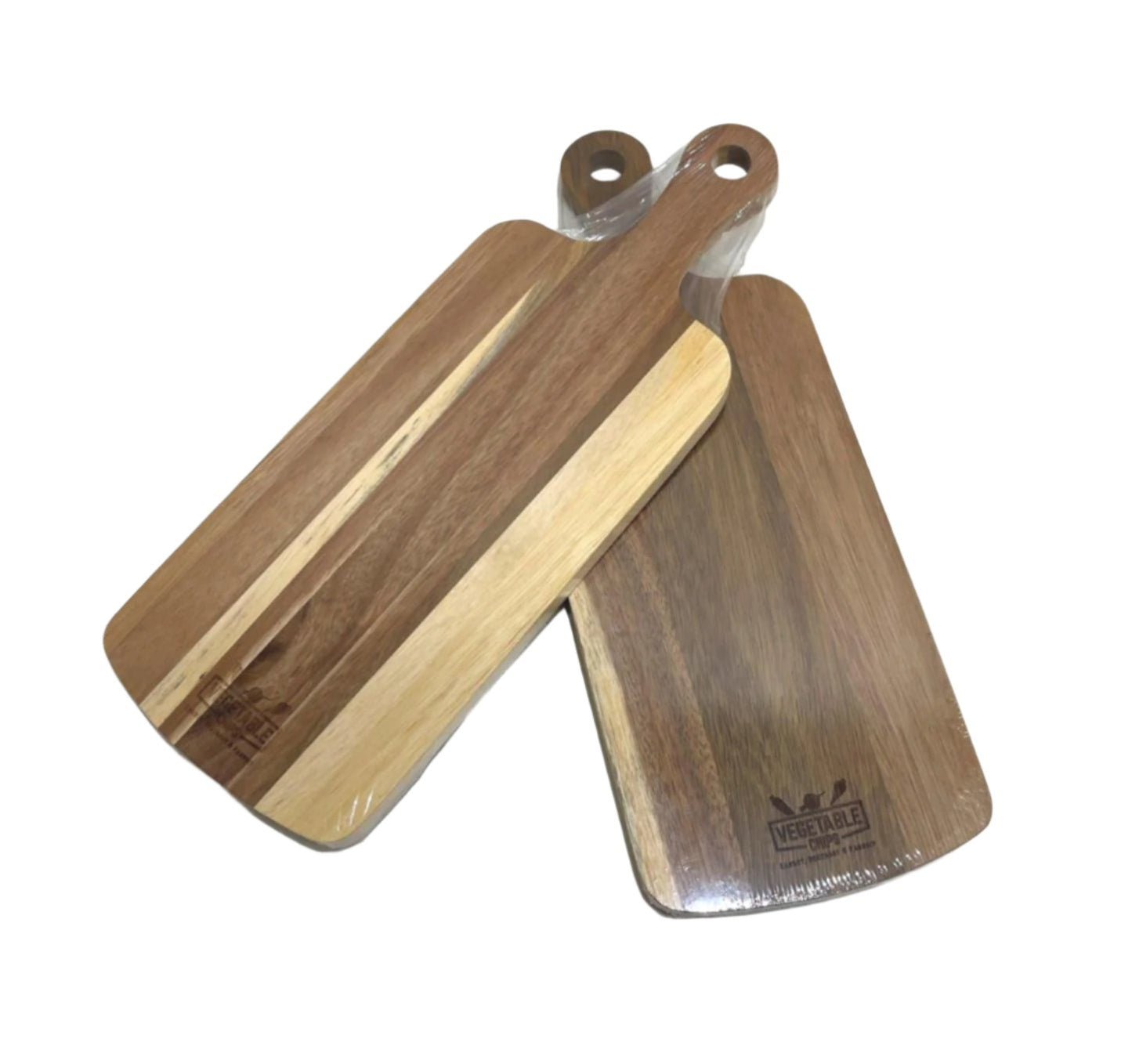 Set Of 2 Natural Acacia Wood Serving Platters 40Cm X 15Cm NEW