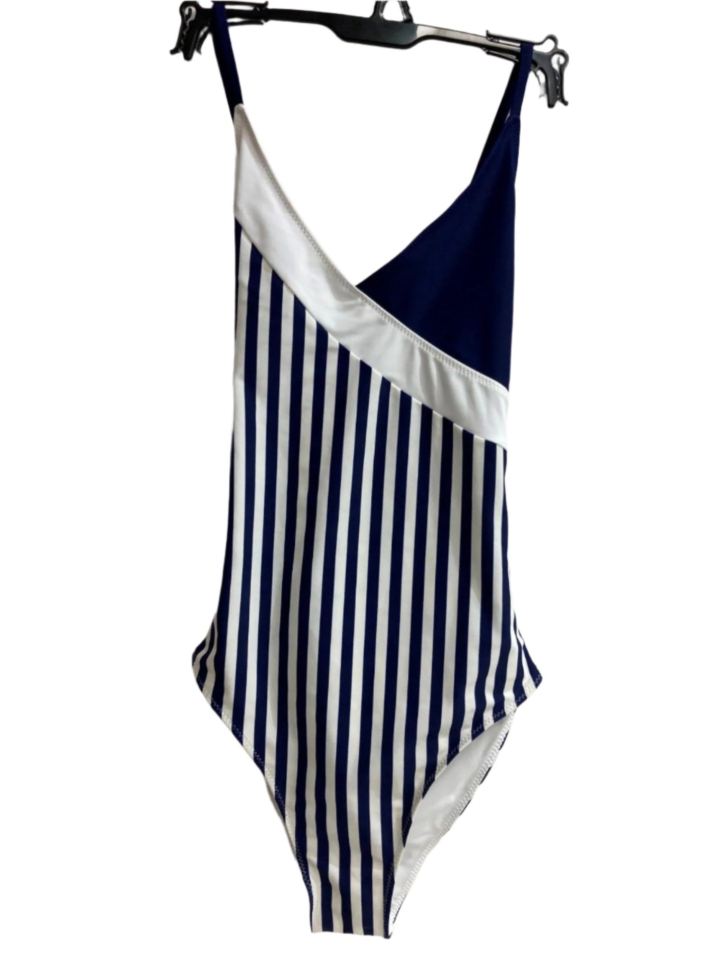 Midnight Luna One Piece Blue/White Stripe Swim Bathers Ladies Sz S NEW