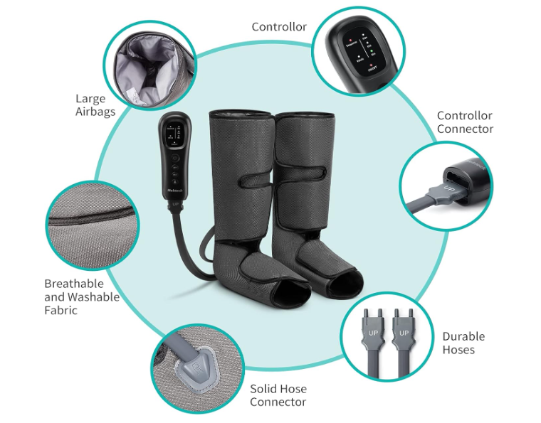 Nekteck Air Compression 2 Mode Adjustable Leg Wrap Massager FE-7204B Grey DEMO