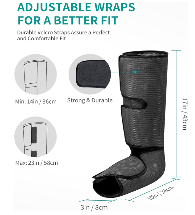 Nekteck Air Compression 2 Mode Adjustable Leg Wrap Massager FE-7204B Grey DEMO