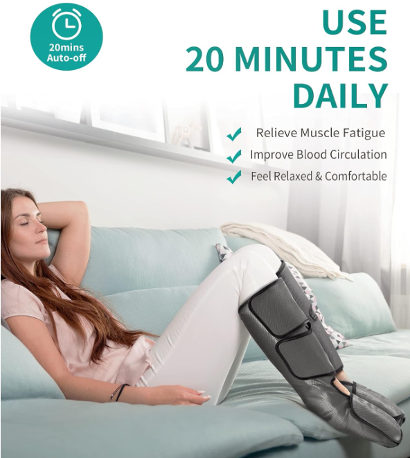 Nekteck Air Compression 2 Mode Adjustable Leg Wrap Massager FE-7204B Grey DEMO