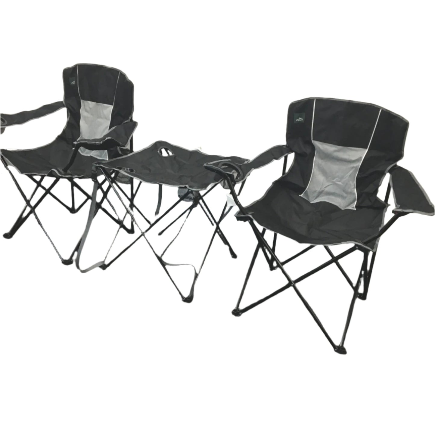 Northroad 3Pc Folding Camping Chair Set Black X2 Camp Chairs & Table NEW