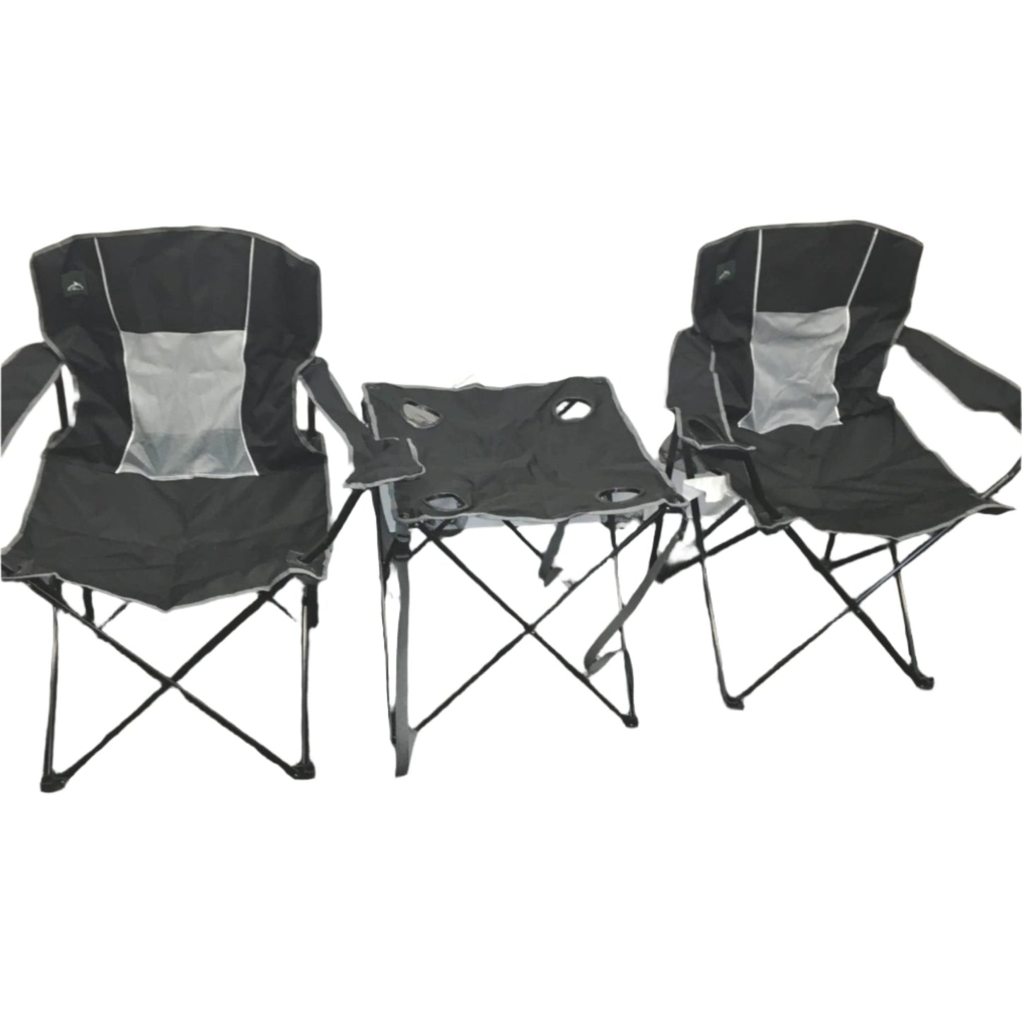 Northroad 3Pc Folding Camping Chair Set Black X2 Camp Chairs & Table NEW