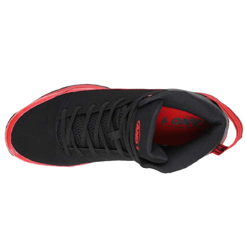 AND1 Pulse 2.0 Lace-Up Basketball Style Sneakers Black/Red Mens Various Size NEW