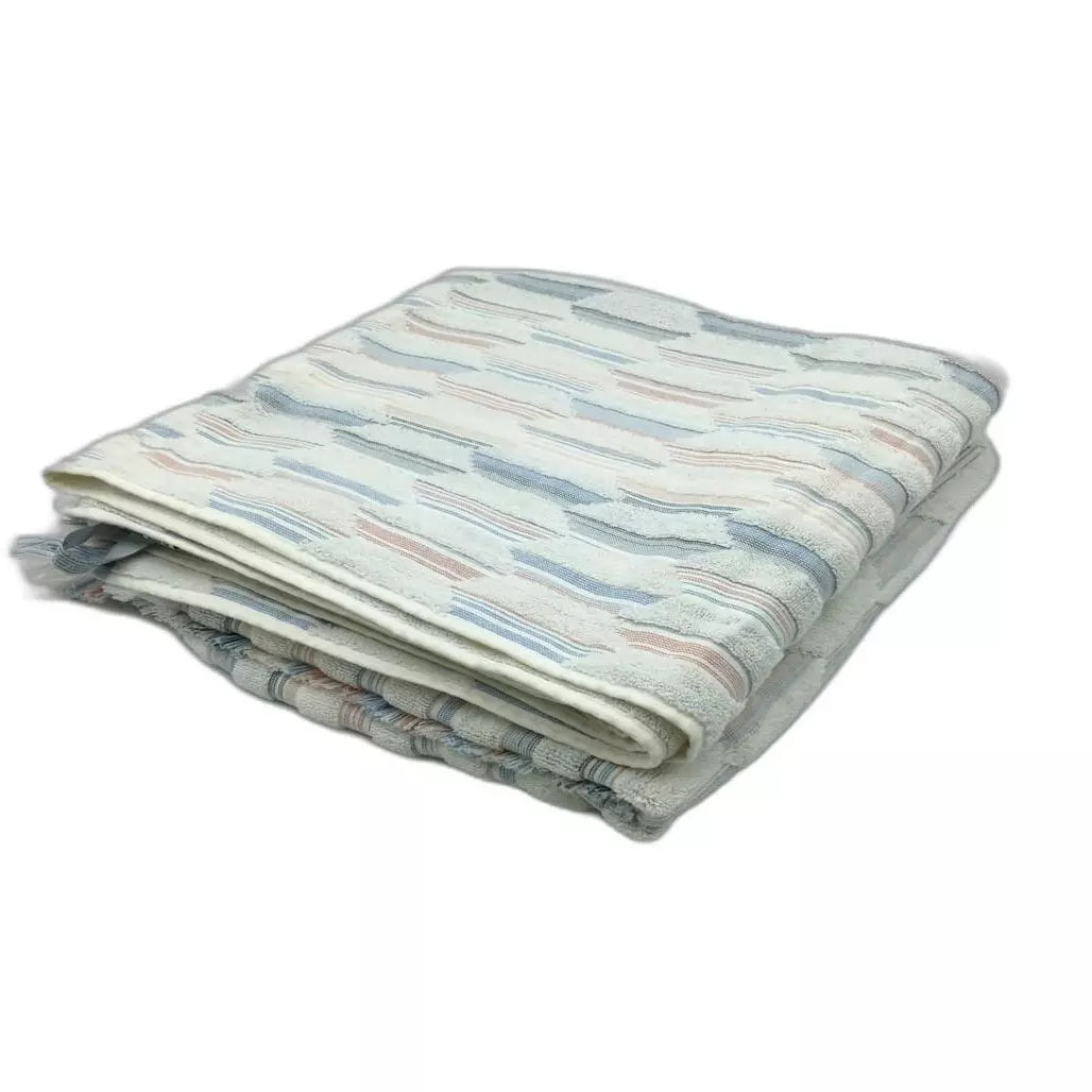 Kirkton House Australian White Striped Cotton Bath Towels Set of 2 NEW