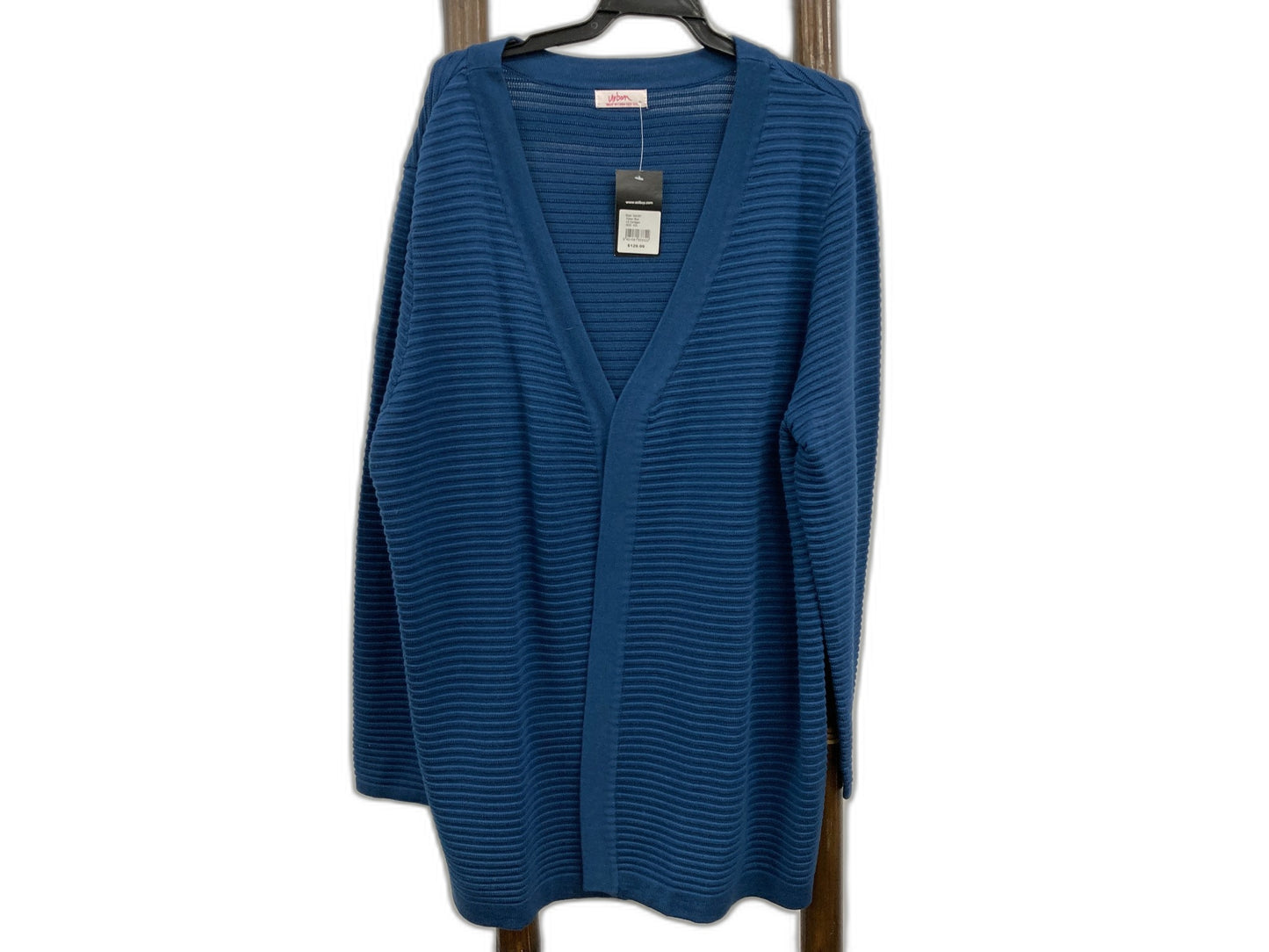 Urban Line Textured Long Sleeve Cardigan Blue Ladies Sz Xxl NEW