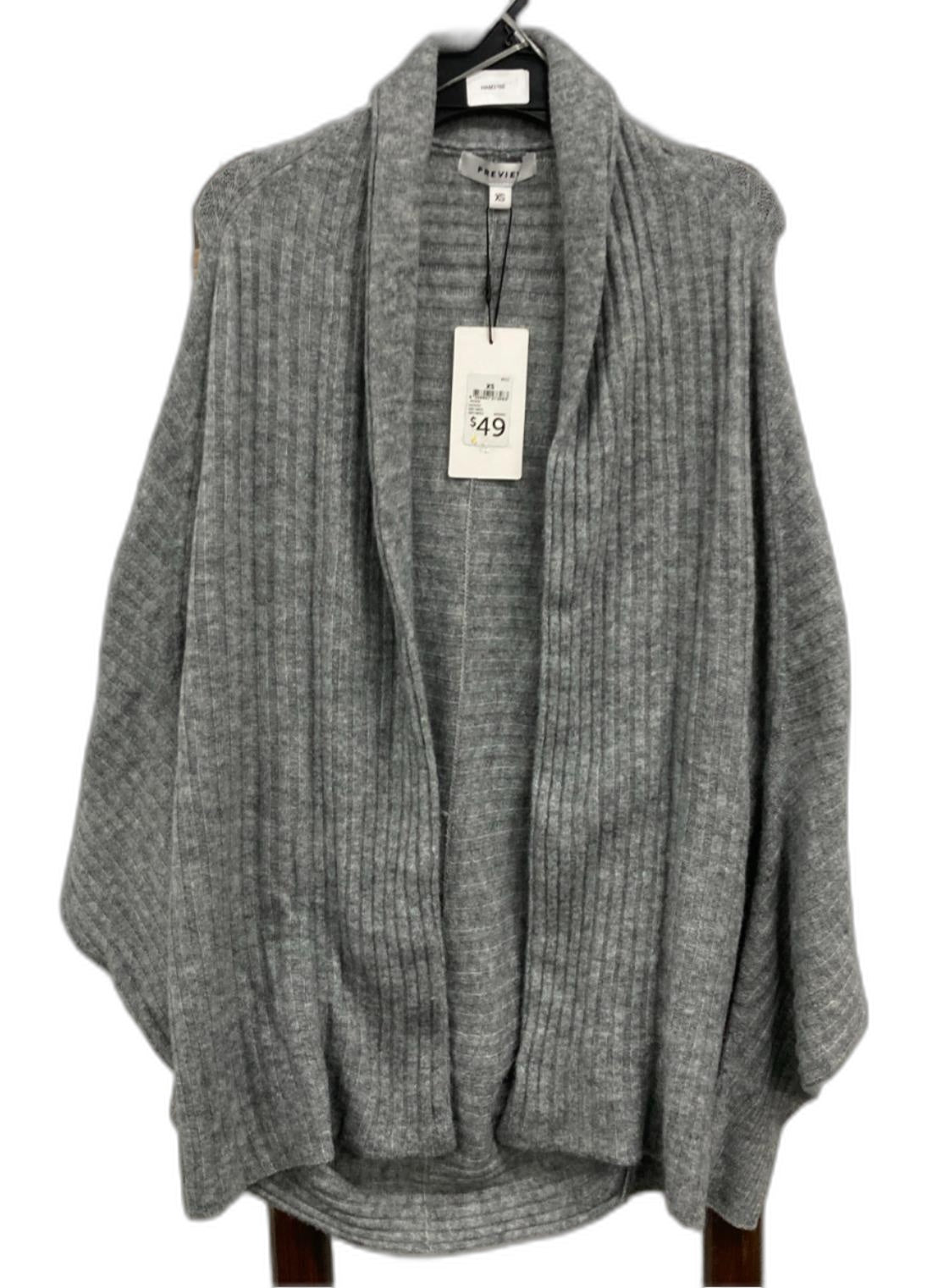 Preview Cascading Drop Shoulder Cardigan Grey Ladies Sz Xs NEW