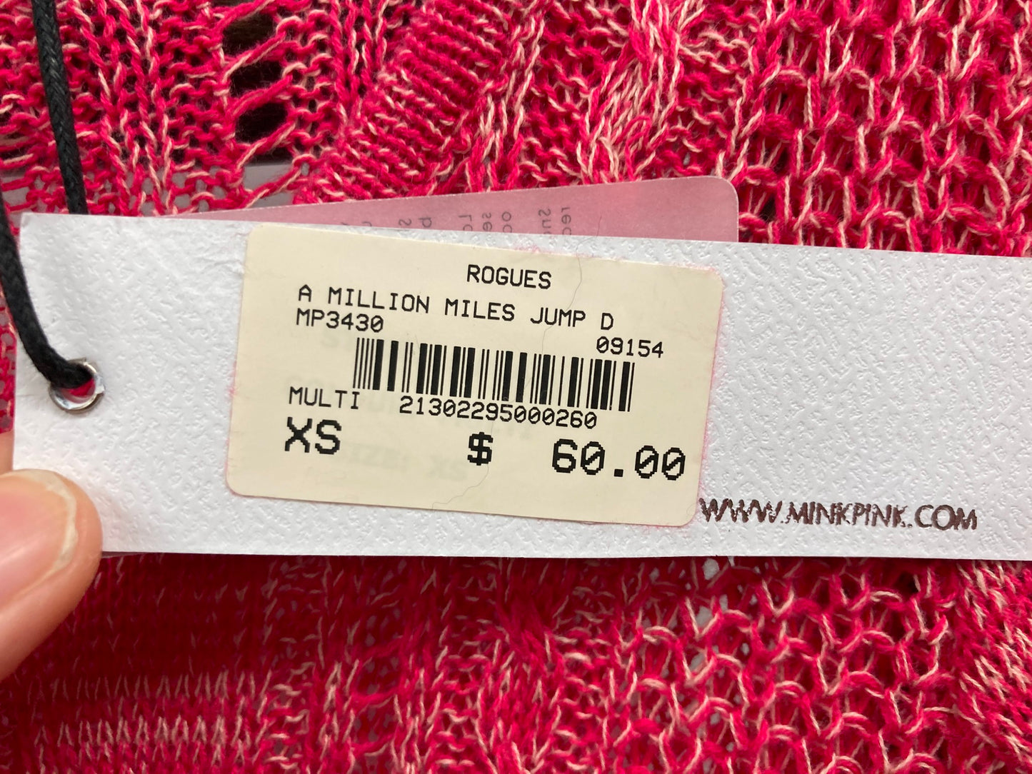 Mink Pink A Million Miles Cotton Jumper Pink Multi Ladies Sz Xs NEW