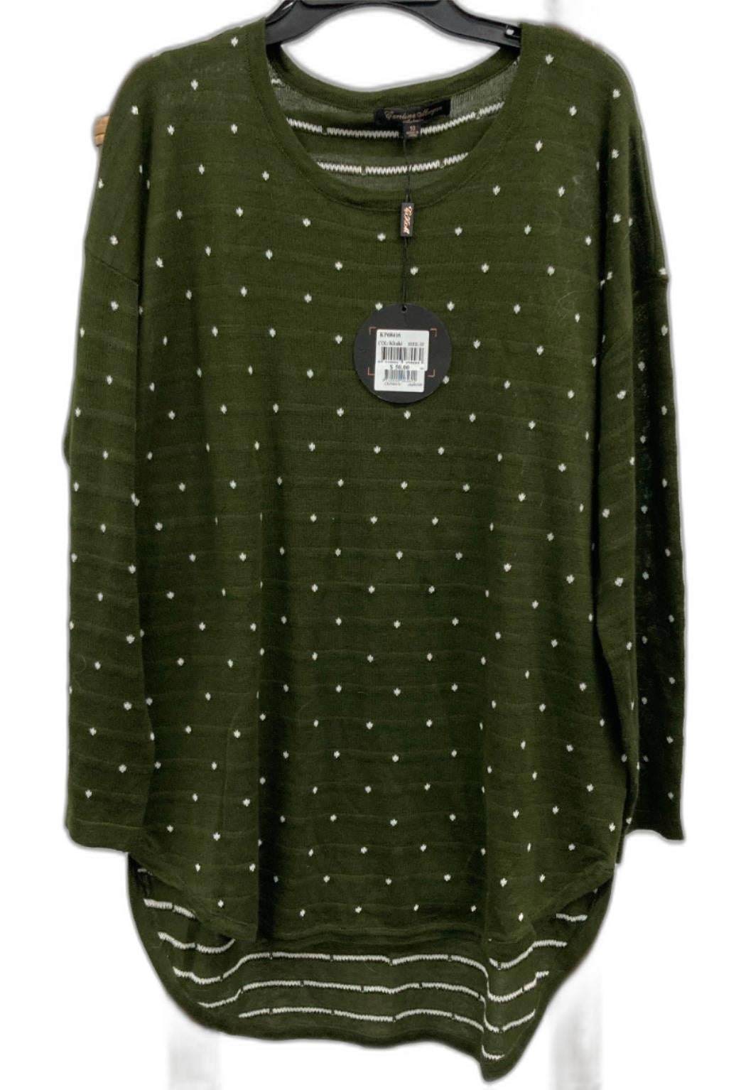 Caroline Morgan Round Neck Khaki Jumper W/Dots Ladies Sz 10 NEW