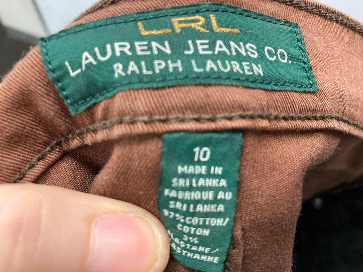 Lrl Lauren Jeans Co Modern Skinny Brown Pants Ladies Sz 10 *Tv Show