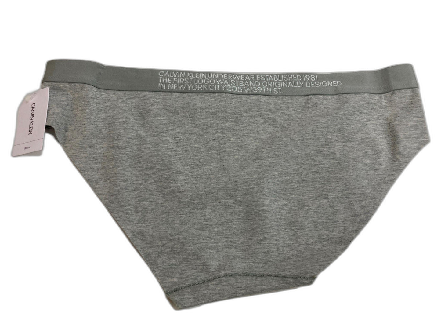 Calvin Klein Cotton Mid Bikini Briefs Grey Heather Ladies Sz M NEW