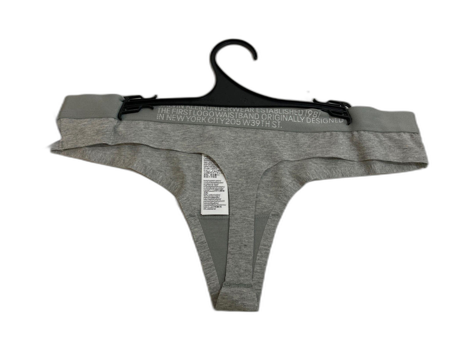 Calvin Klein Cotton Thong String Briefs Grey Heather Ladies Sz M NEW