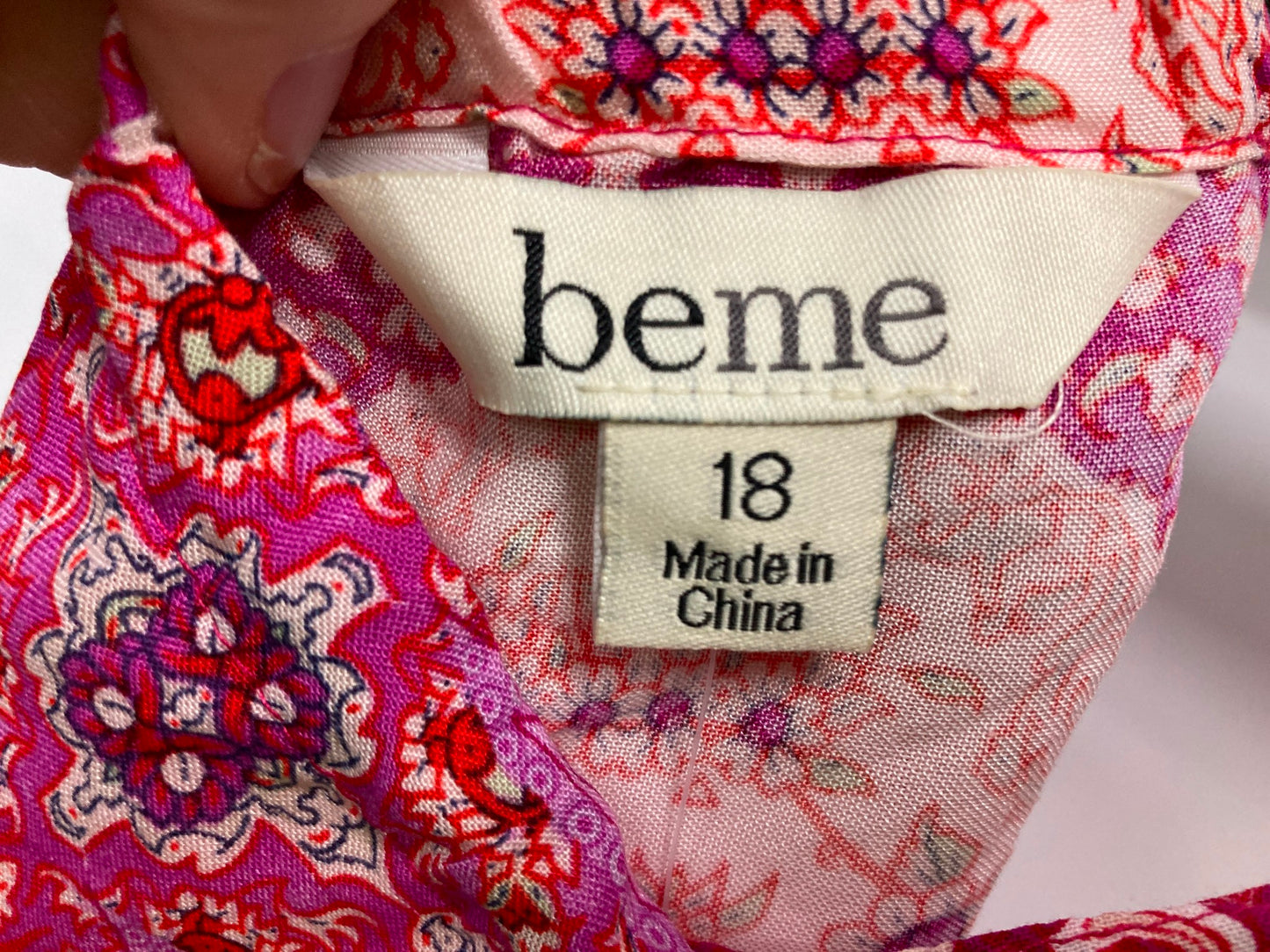 Beme Indian Print Pink Patches Sleeveless Tank Top Ladies Sz 18 NEW