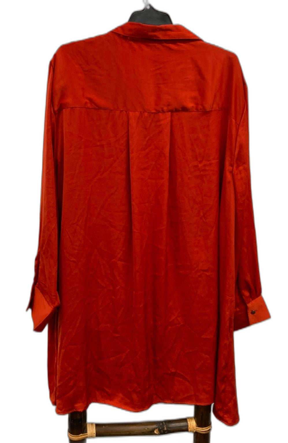 Autograph Hammered Satin Shirt L/Sleeve Burnt Orange Ladies Sz 24 NEW