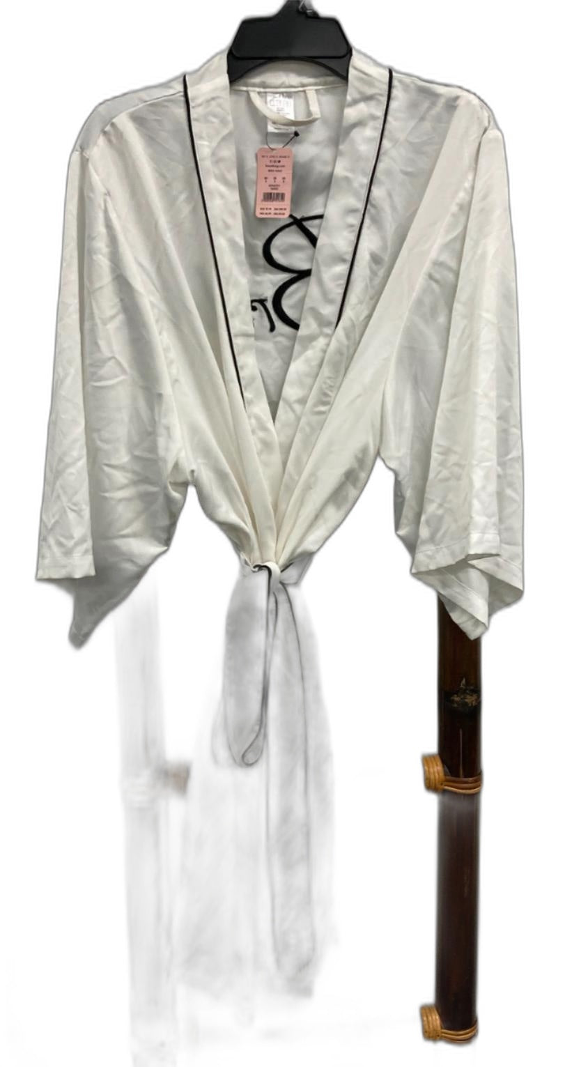 Bras & Things Bride Wrap Kimono Gown 3/4 Sleeve White Ladies Sz S NEW