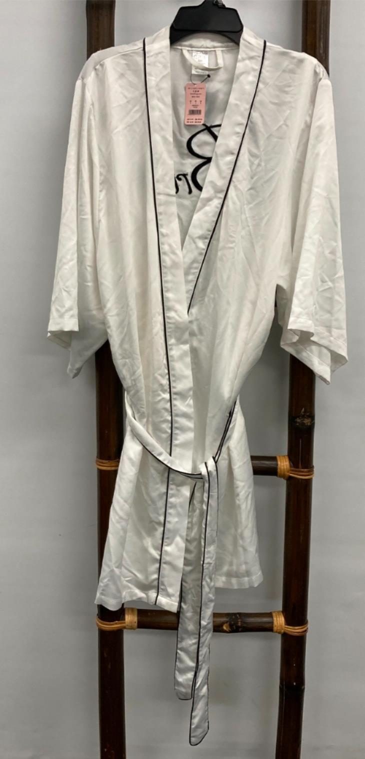 Bras & Things Bride Wrap Kimono Gown 3/4 Sleeve White Ladies Sz S NEW