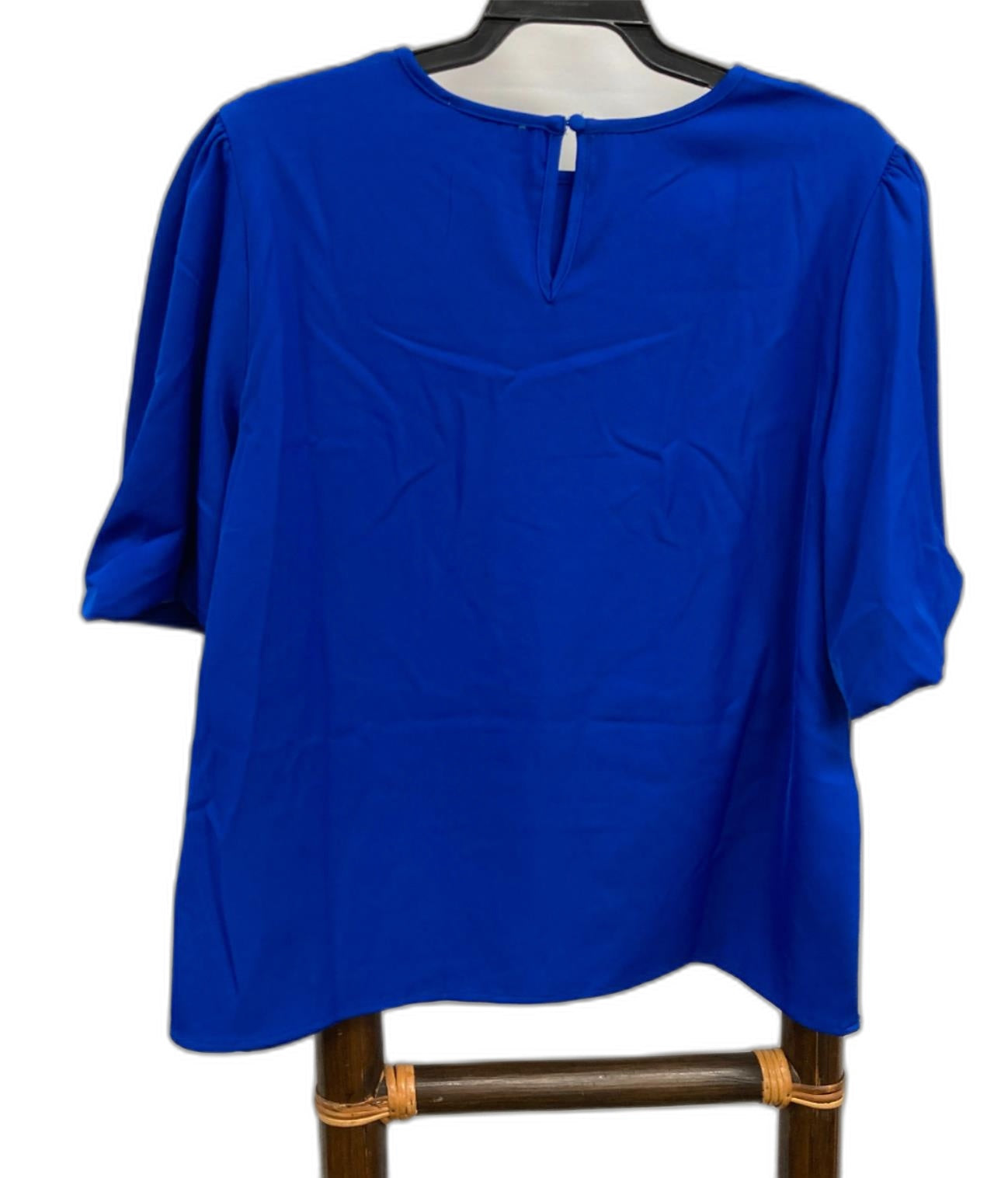 Atmos & Here Elora Blouse S/Sleeve Cobalt Blue Ladies Sz 16 NEW