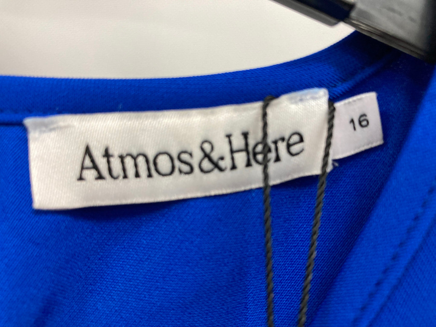 Atmos & Here Elora Blouse S/Sleeve Cobalt Blue Ladies Sz 16 NEW