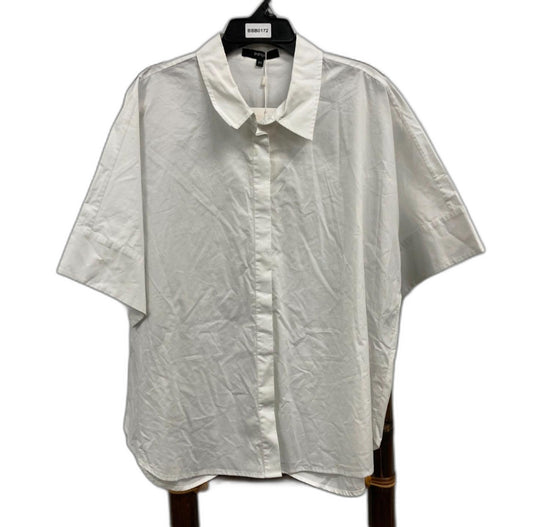 Piper Short Sleeve Button Up Relaxed Fit White Shirt Ladies Sz 10 NEW