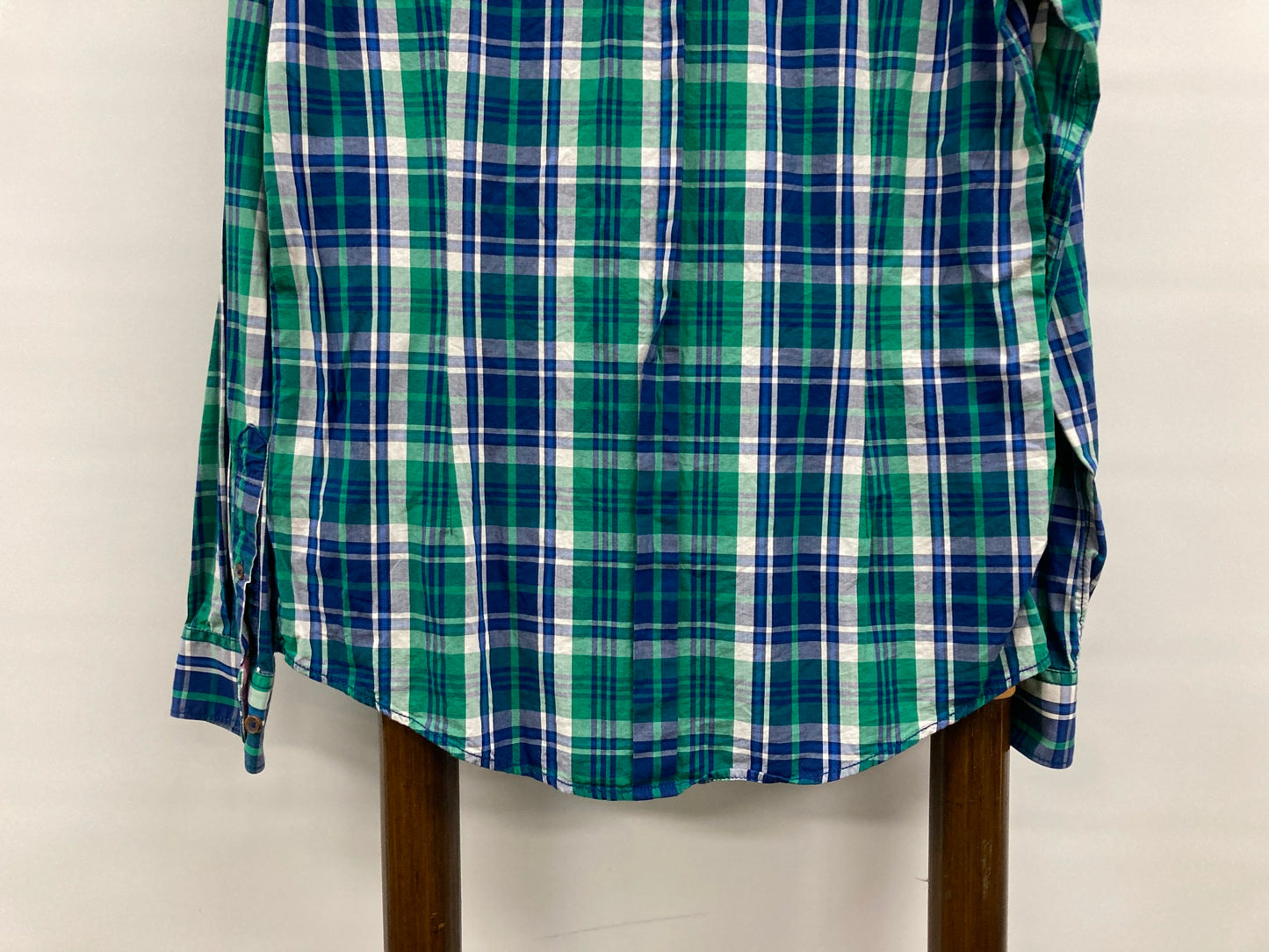 Ben Sherman Button Up Green & Blue Checkered Shirt Mens Sz M *Tvshow Neighbours