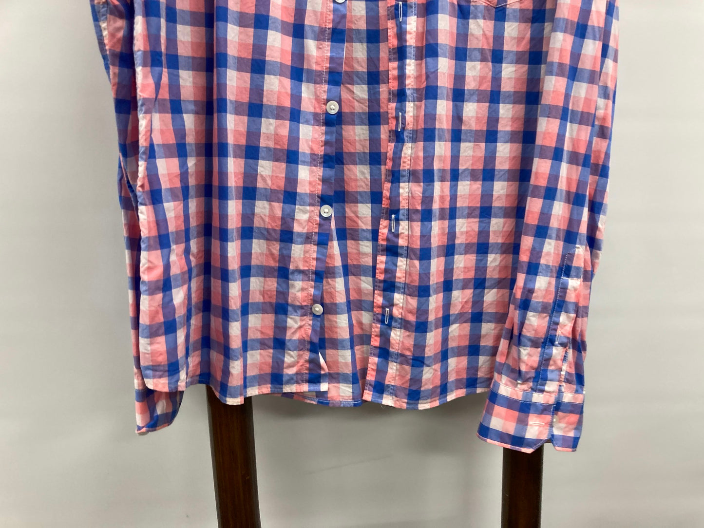 Country Road 100% Cotton Regular Fit L/S Pink Checks Shirt Mens Sz Xl