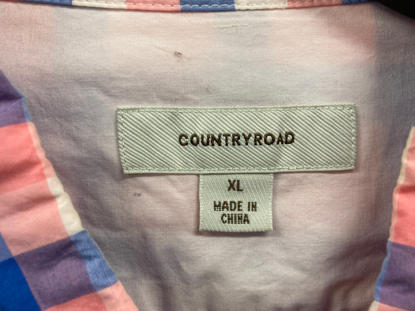 Country Road 100% Cotton Regular Fit L/S Pink Checks Shirt Mens Sz Xl