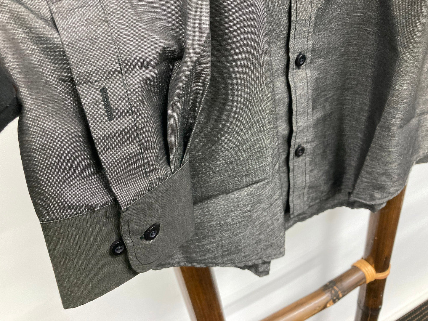 Aj Andrew Jason Slim Fit L/S Charcoal Shirt Mens Sz 15.5" 39 NEW